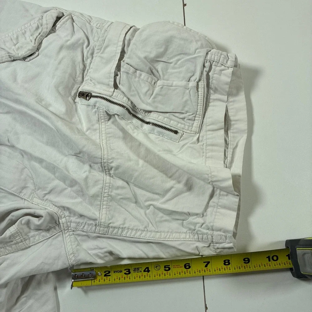Polo Ralph Lauren Cargo Shorts 40 White Ripstop Utility Flap Pockets Military